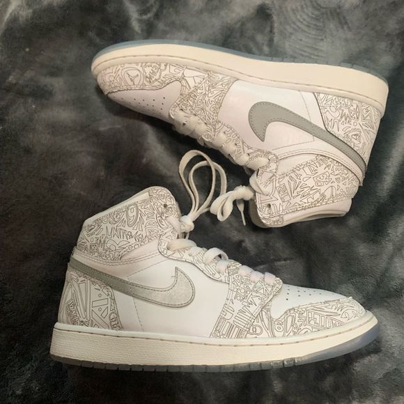 Jordan 1 Retro High OG Laser 2015 - 705289-100 White Metallic Silver - Picture 1 of 6